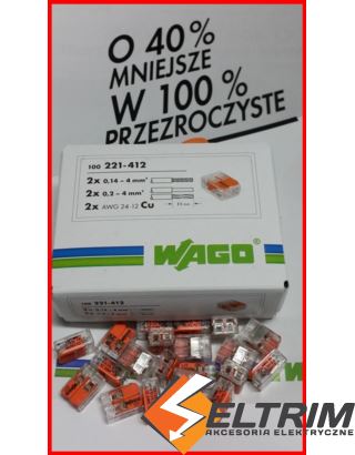 WAGO ZŁACZKA MAŁA.LINKA COMACT x2 221-412 $ @