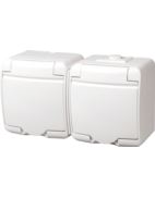 H- Karlik GHE-2 GNIAZDO 2x2P+Z IP44 bia $@